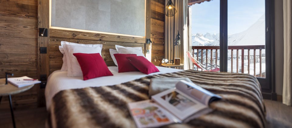 Chambres typiques hotel de luxe montagne Tignes